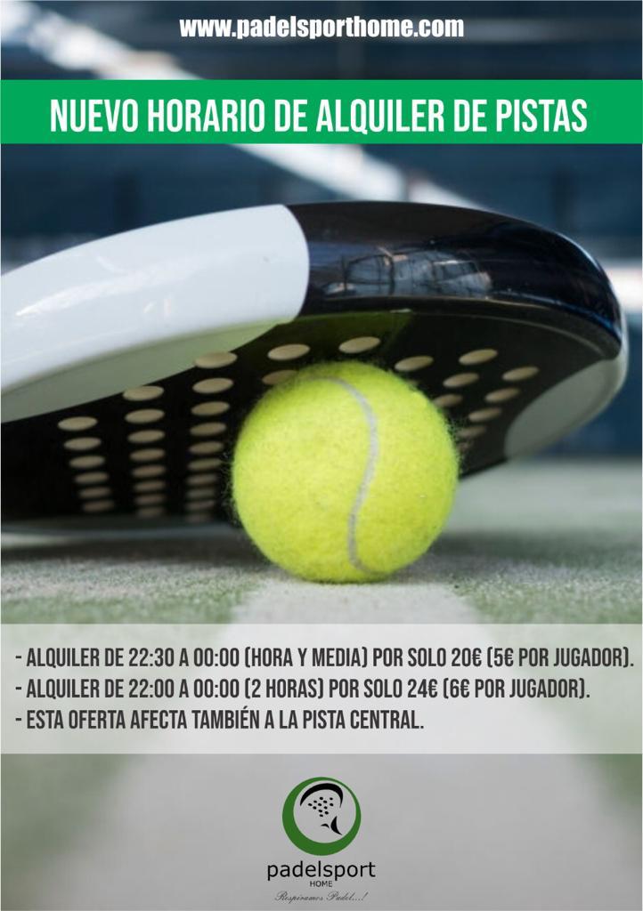 Alquiler de pistas de padel